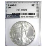1996 Silver Eagle MS70 LISTS $3500