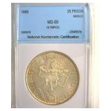 1968 25 Pesos NNC MS69 Olympics Mexico