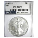 1997 Silver Eagle MS70 LISTS $1500