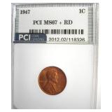 1947 Cent MS67+ RD LISTS $22000