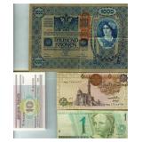 10 Vintage Bank Notes Eypgt Brazil Belarus Canada