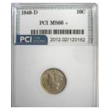 1940-D Dime PCI MS66+ Golden Toning