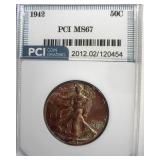 1942 Walking Liberty MS67 LISTS $650