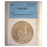 1954 5 Shillings NNC PR68 Cameo South Africa