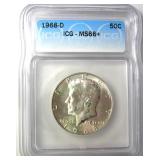 1968-D Kennedy ICG MS66+ LISTS $150