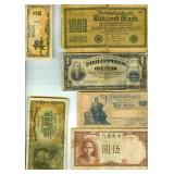 12 Vintage Bank Notes Germany Philippines China