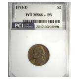 1971-D Nickel PCI MS66+ FS Golden Toning