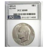 1974-S Silver Ike MS69 LISTS $11500