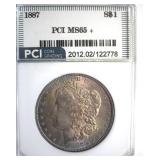 1887 Morgan PCI MS65+ Iridescent Toning