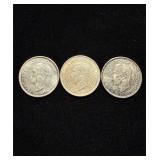 WW2 .925 Silver Ch BU Struck by US Mint 3pcs