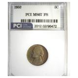 1952 Nickel MS67 FS LISTS $8150 IN 66+ FS