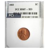 1952 Cent MS67+ RD LISTS $7500