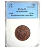 1824 4 Pies NNC PR64+ RB Madres Presidency