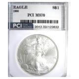 1996 Silver Eagle MS70 LISTS $3500