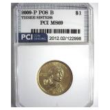 2009-P Pos B Sacagawea $ MS69 LISTS $600 IN 68