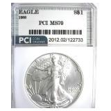 1988 Silver Eagle MS70 LISTS $2350