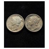 Mercury Dimes 2 Hi Grade