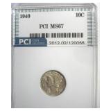 1940 Dime MS67 LISTS $110