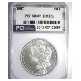 1887 Morgan MS67 DMPL LISTS $7750 IN 66+ DMPL