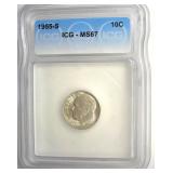 1955-S Dime ICG MS67