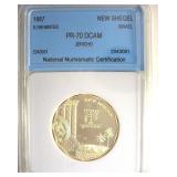 1987 New Sheqel NNC PR70 DCAM Israel