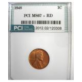 1948 Cent MS67+ RD LISTS $6000