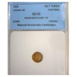 1859 Cal Gilt Token NNC MS65 Indian-Bear