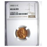 1955-S Cent NCG MS66 RD