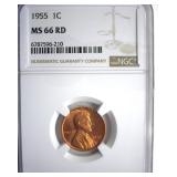 1955 Cent NGC MS66 RD