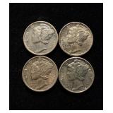 Mercury Dimes 4 Hi Grade