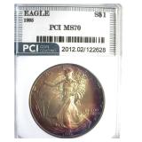 1995 Silver Eagle MS70 LISTS $1550