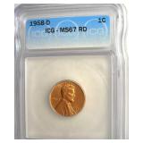1958-D Cent ICG MS67 RD