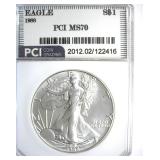 1988 Silver Eagle MS70 LISTS $2350