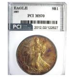 1987 Silver Eagle MS70 LISTS $1000