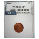 1949 Cent MS67 RD LISTS $2350