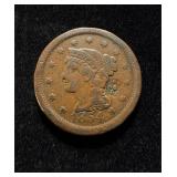 1854 Large Cent Counterstamped