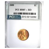 1939 Cent MS67+ RD LISTS $525