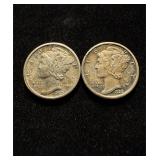 Mercury Dimes 2 Hi Grade
