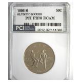 1996-S 50c Olympic Soccer PR70 DCAM LISTS $260