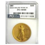 1907 Hr Wire Rim Gold $20 PCI MS66 LISTS $125000