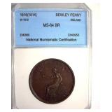 1816(1814) Bewley Penny NNC MS64 BR Ireland W-1810