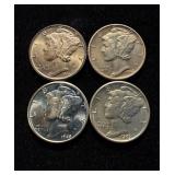 Mercury Dimes 4 Hi Grade