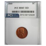 1948 Cent MS67 RD LISTS $2100