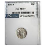 1945-S Dime MS67+ LISTS $375