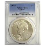 1972-S Silver Ike PCGS MS66