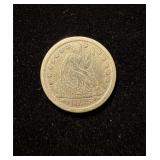 1855 Seated Liberty Dime AU