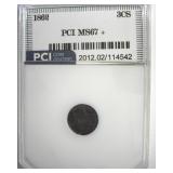 1862 3c Silver MS67+ LISTS $21000