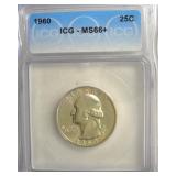 1960 Quarter ICG MS66+ LISTS $150