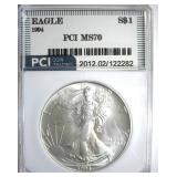 1994 Silver Eagle MS70 LISTS $11000