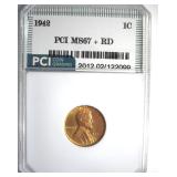 1942 Cent MS67+ RD LISTS $900